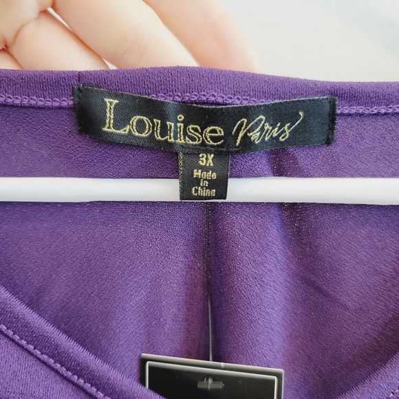 NWT Louise Paris Imperial Purple Blouse Top Women's Size 3X - Picture 6 of 8